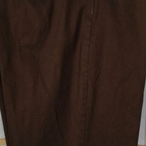 Cache Chocolate Brown Bronze Linen Pants Sz 12 - Picture 9 of 11